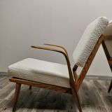 Mid-century wool boucle armchairs