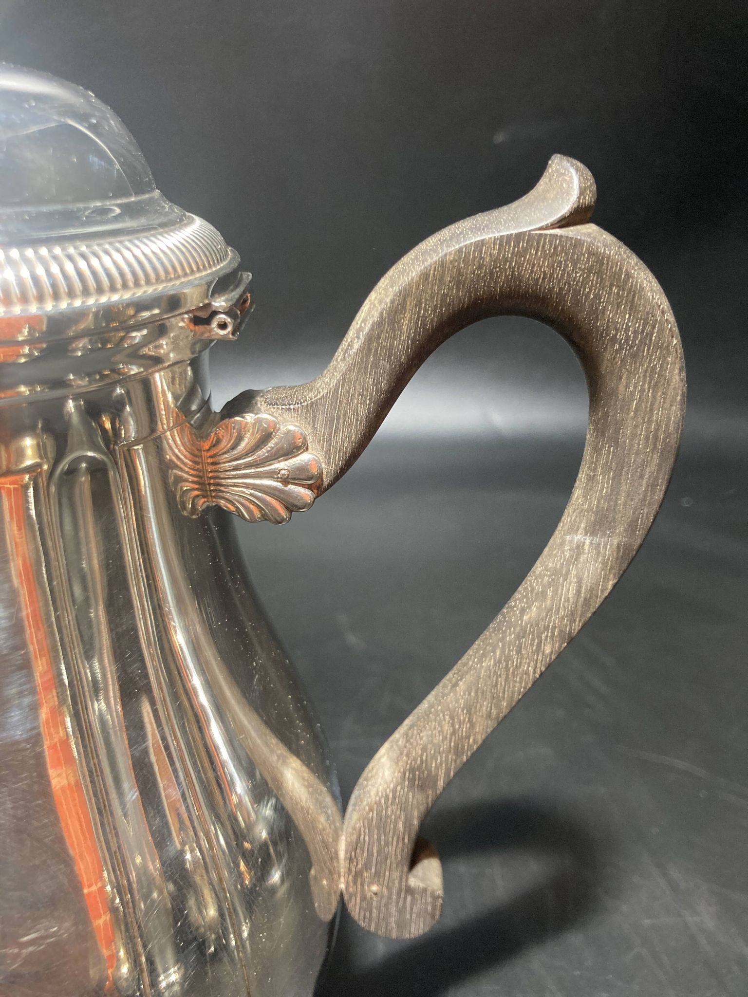 Silver metal teapot