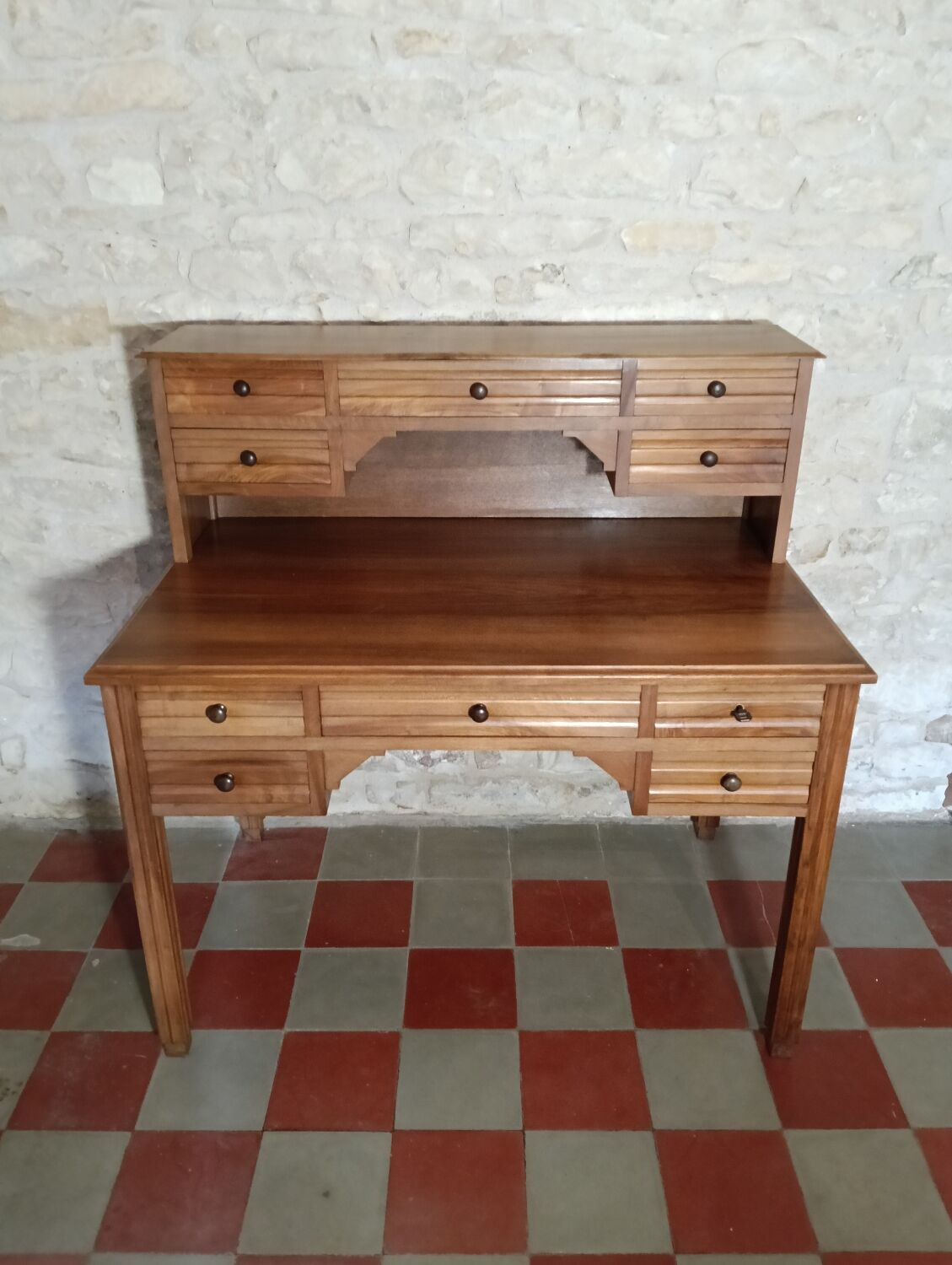 Solid walnut graduated desk