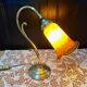 Lampe laiton et pâte de verre art déco