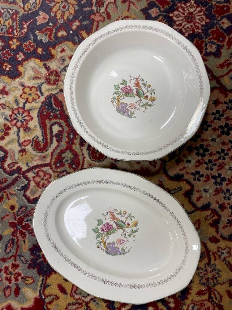 Lot de 2 plats de service Digoin & Sarreguemines Nanteuil