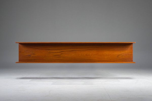 Étagère murale en teck moderne du milieu du siècle par Walter Wirtz pour Wilhelm Renz, Allemagne, années 1960