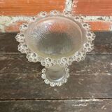 Masserini barocco fruit bowl pair moulded glass bead row vintage