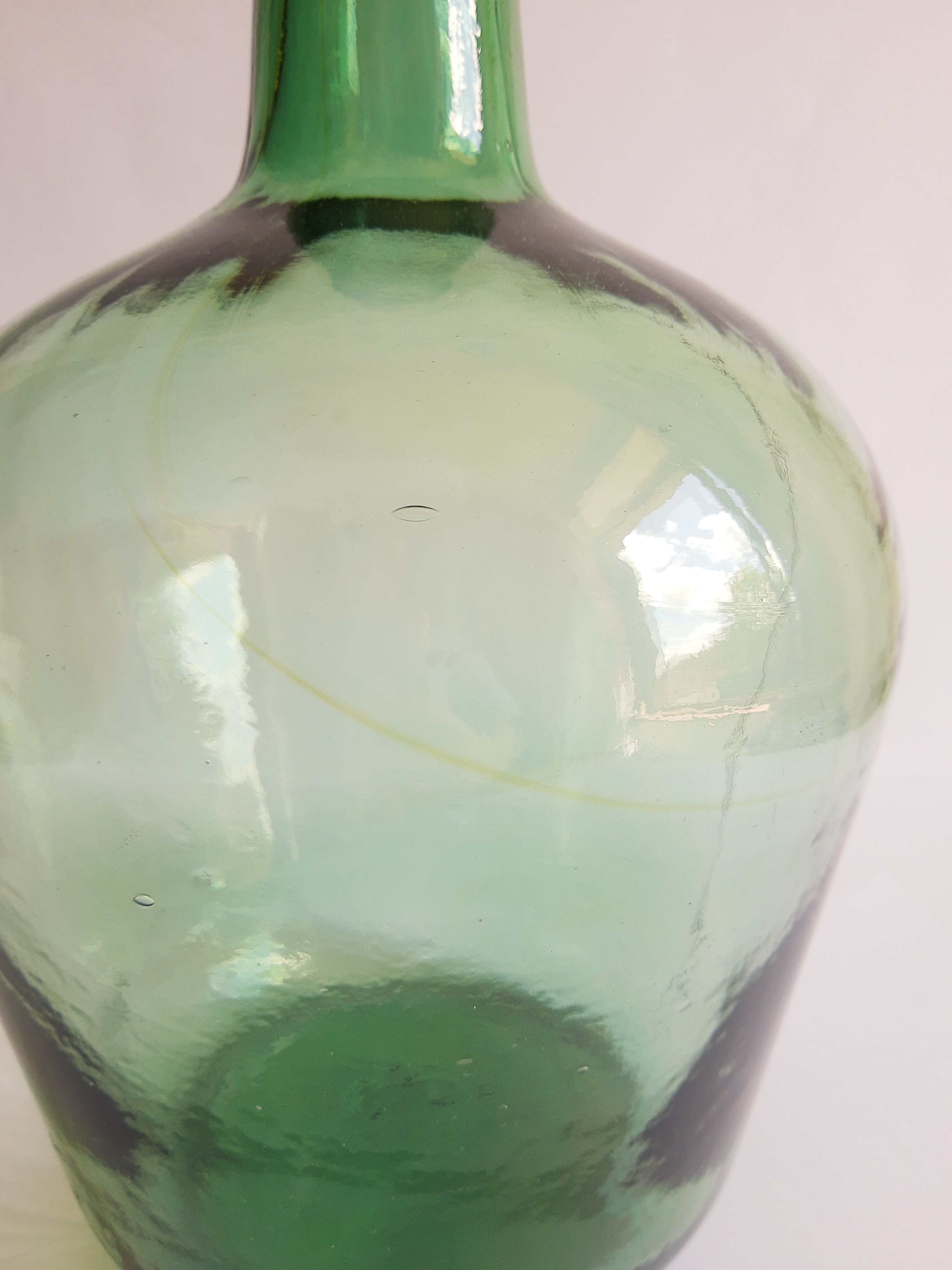 Vintage Ayelense Green Glass Demijohn