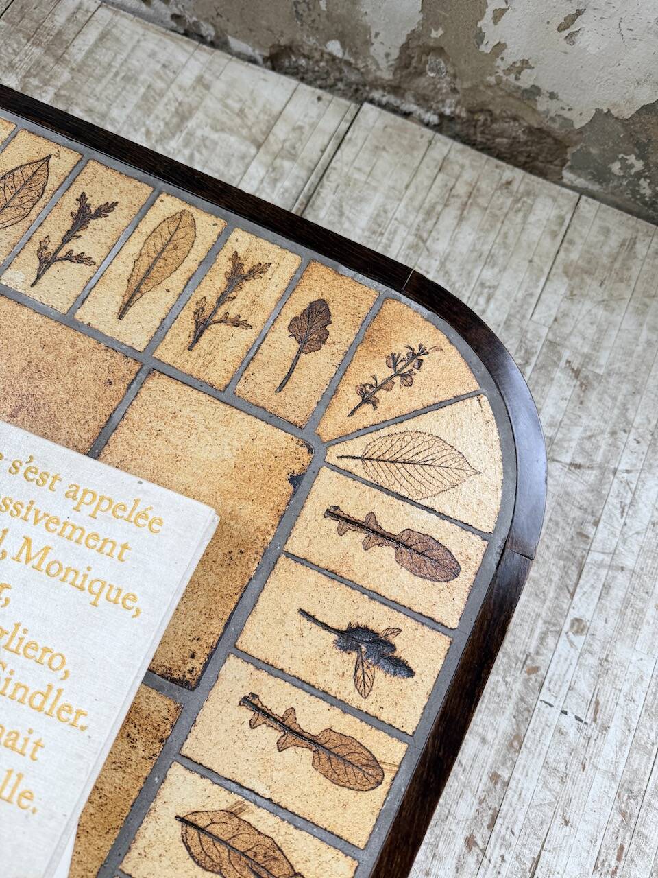 Capron “herbarium” oval coffee table