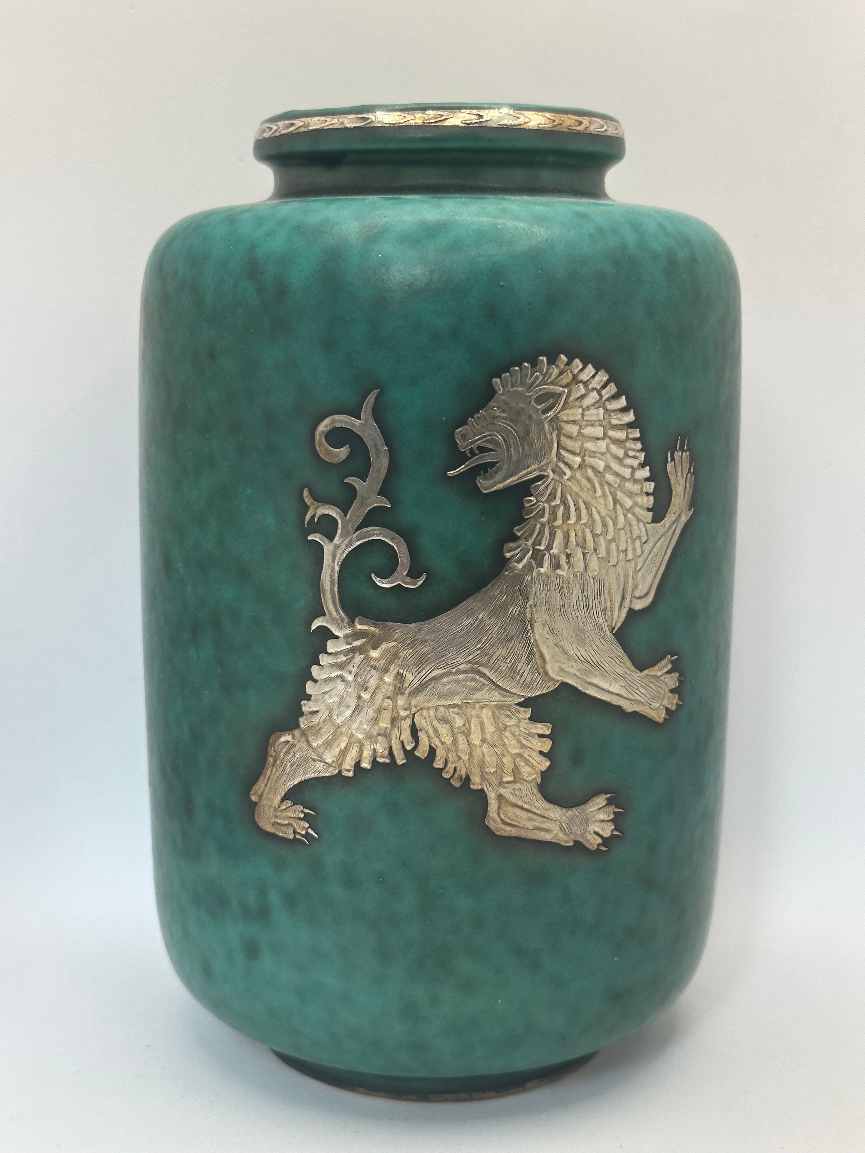 Argenta vase by Wilhem Kage for Gustavsberg, Sweden, 1950, signed