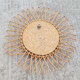 Small rattan sun mirror 1970