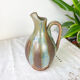 Art Nouveau style carafe in flamed stoneware with blue and brown drips