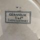 Deep plates Sarreguemines geranium model in blue 1900.