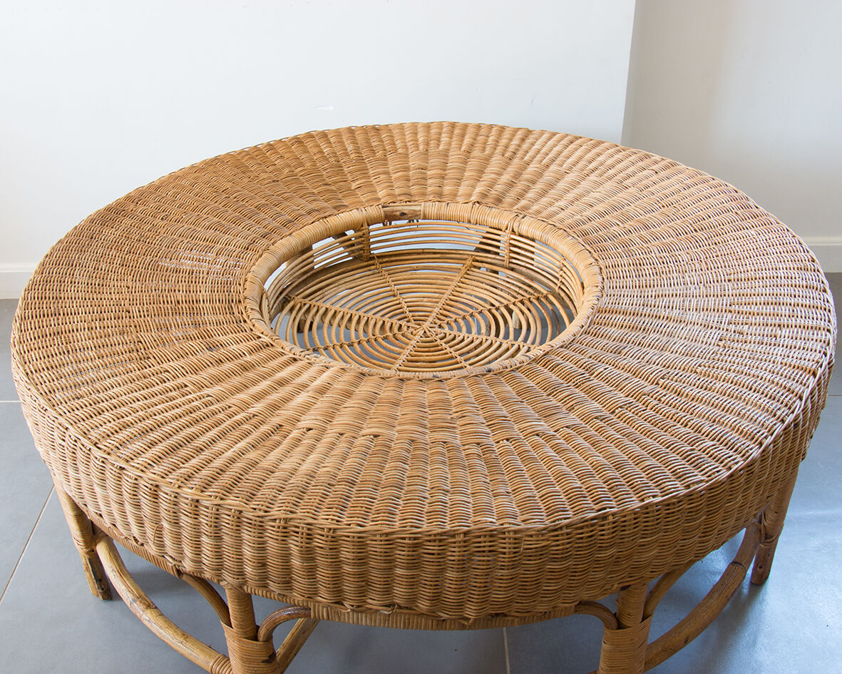Rattan coffee table 120 cm