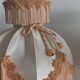 Pair of vintage alabaster lamps in Boudoir style – Fringed lampshade