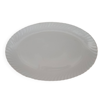 Plat ovale en porcelaine blanche Royal Tettau Bavaria marli voluté et liseré doré