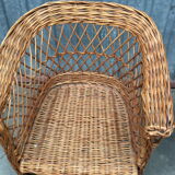 Child rattan chair from the 60s and 70s