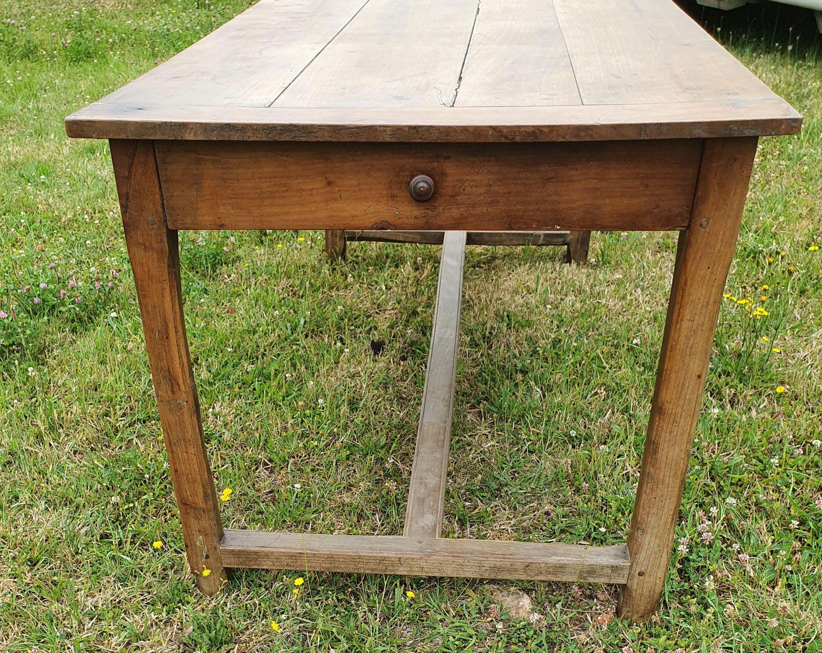 Old farmhouse table with drawers