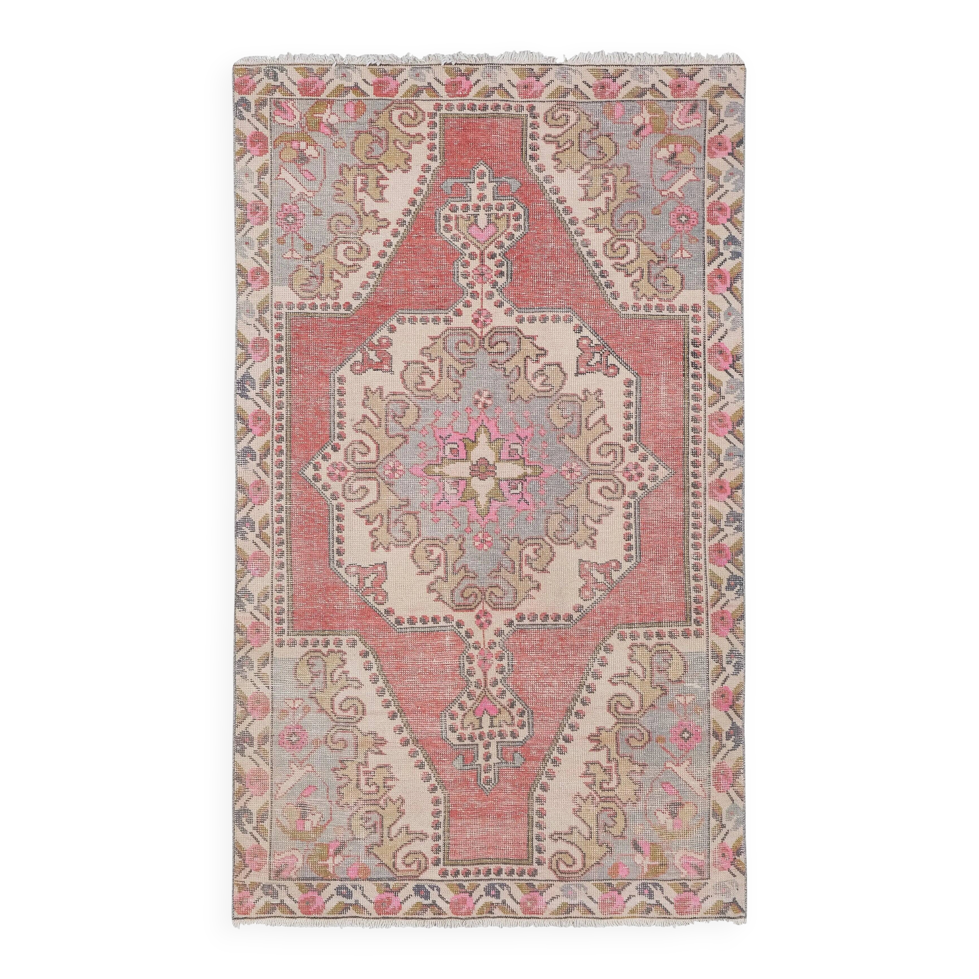 Vintage Turkish handmade rug 129x213 cm