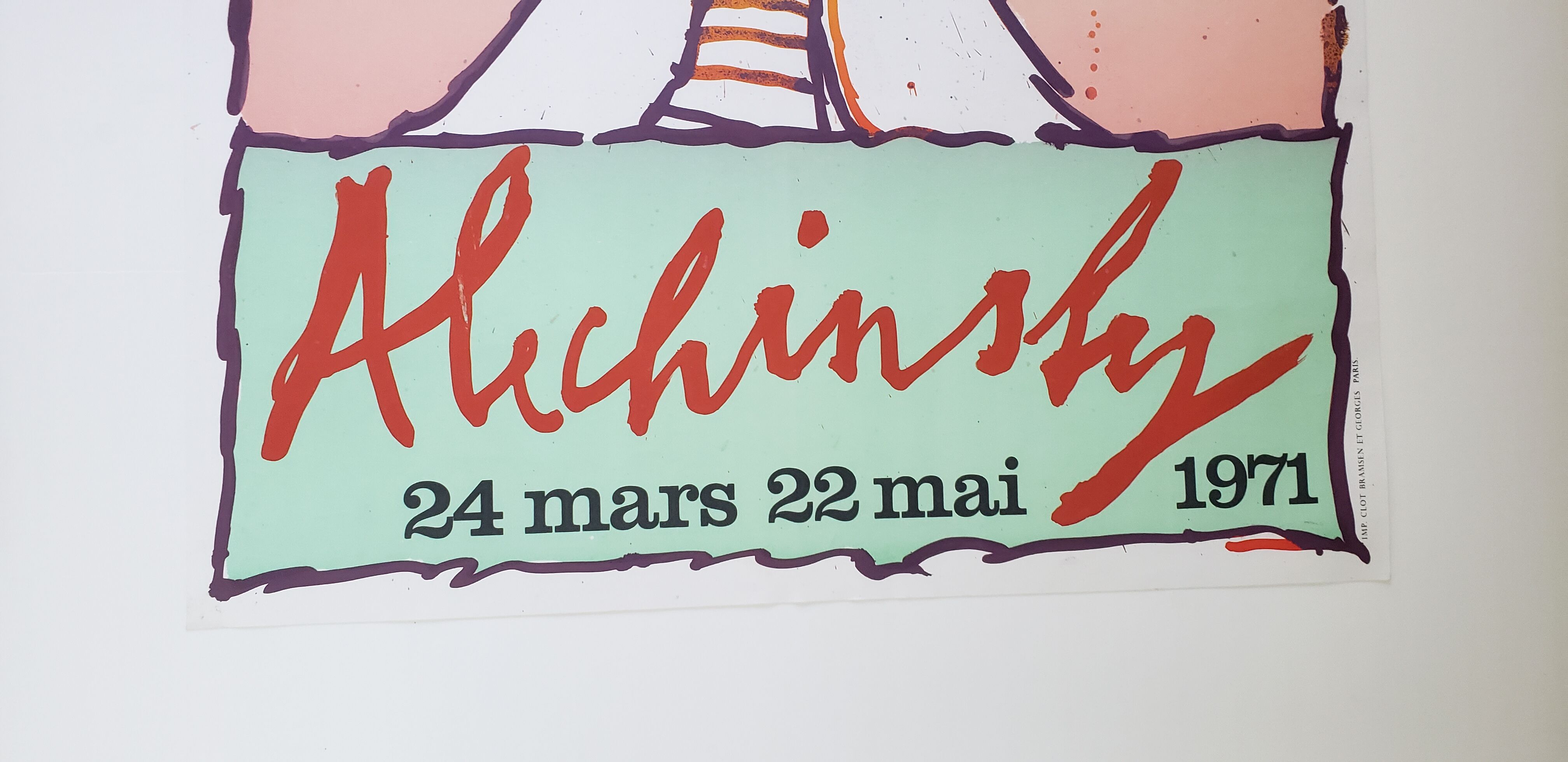 Poster exhibition pierre alechinsky gallery of france 1971 paris