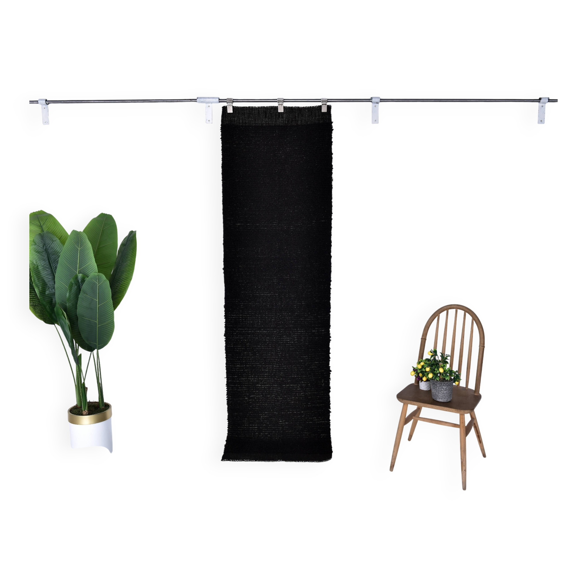 2x8 Dark Brown Vintage Runner Rug 67x240Cm SK 242085