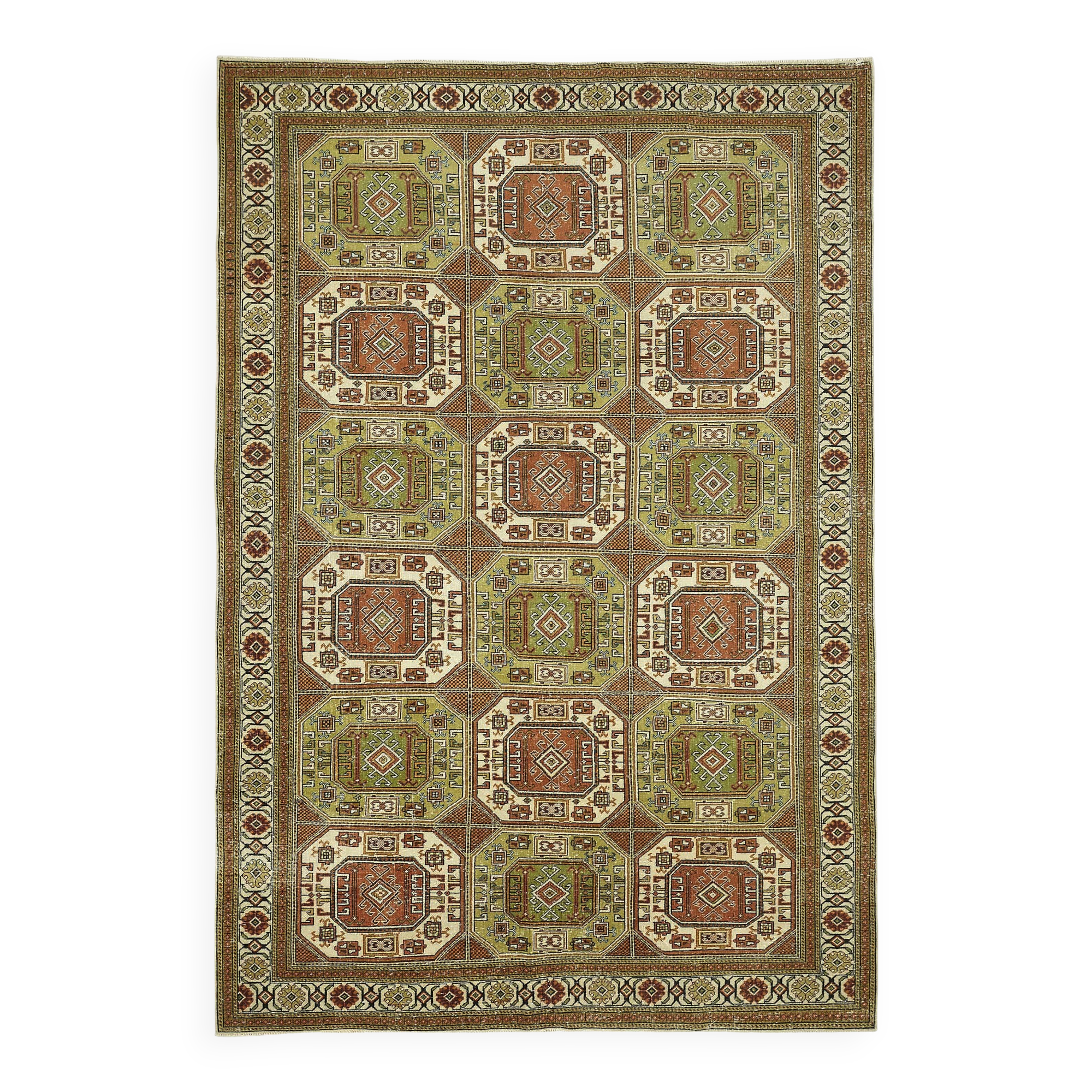 Turkish Wool Vintage Kayseri Rug 202 cm x 295 cm
