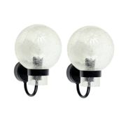 Pair of Vintage Glass Wall Lights from Limburg, Germany, 1970s/1980s