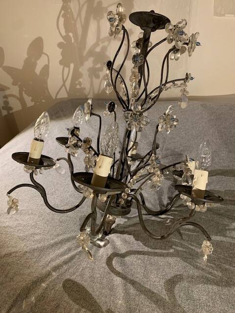 Ivory white iron chandelier