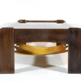 Percival Laver Vintage Wenge Glass Lectuur Holder Coffee Table, 70s