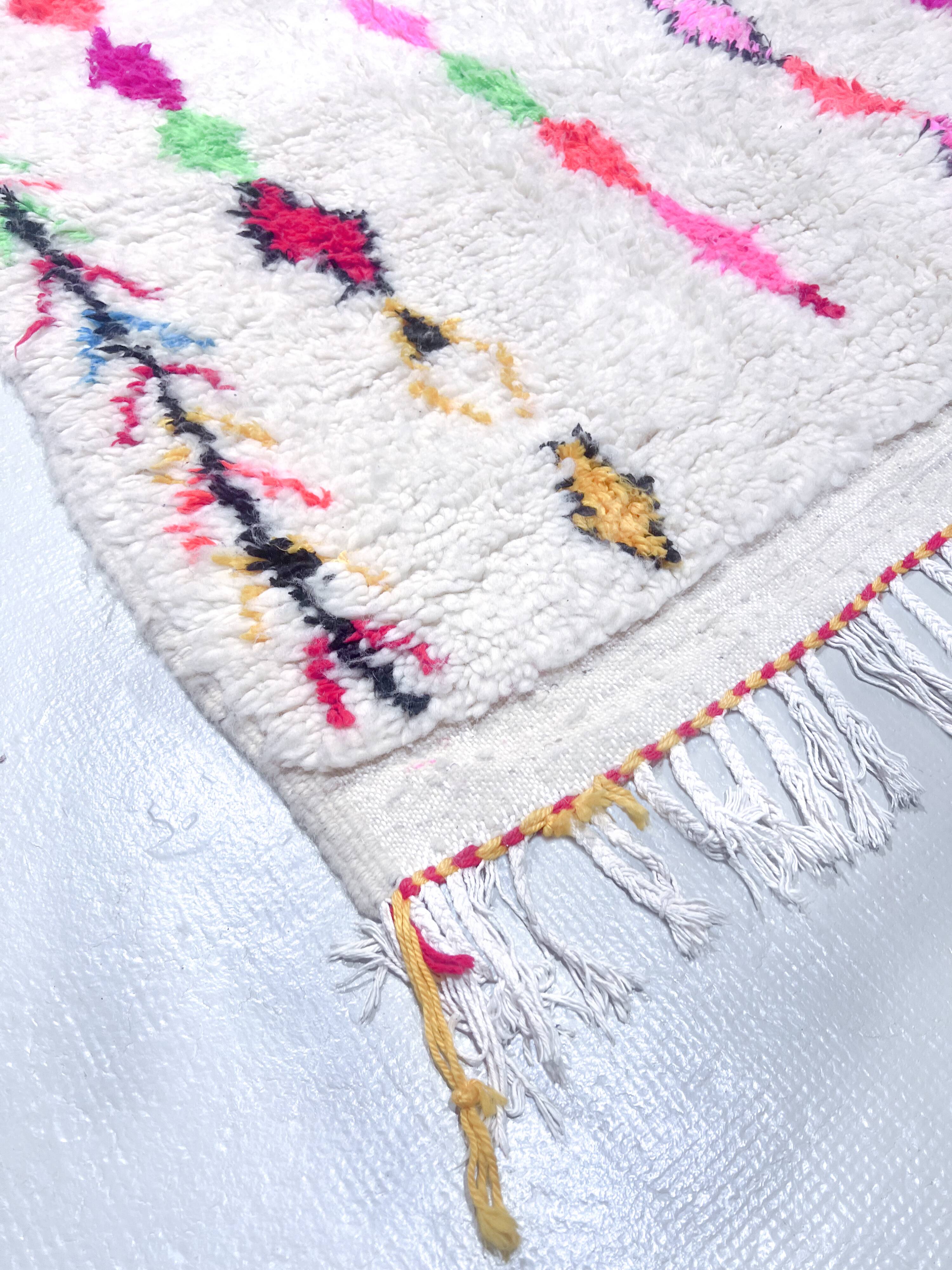 Azilal Berber rug with colorful patterns, 2.47x1.45m