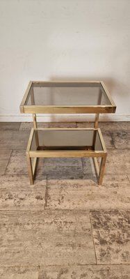 Table basse plaquée or par Belgochrom, Belgique, 1975