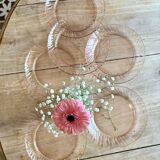 Lot de 6 ssiettes à dessert vintage en rosaline Arcoroc
