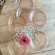Set of 6 vintage Arcoroc rosaline dessert plates