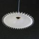 suspension in white crenellated opaline with support and socket in new brass, new cable