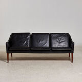 Canapé 3 places Hans Olsen modele 800/3 Cuir noir