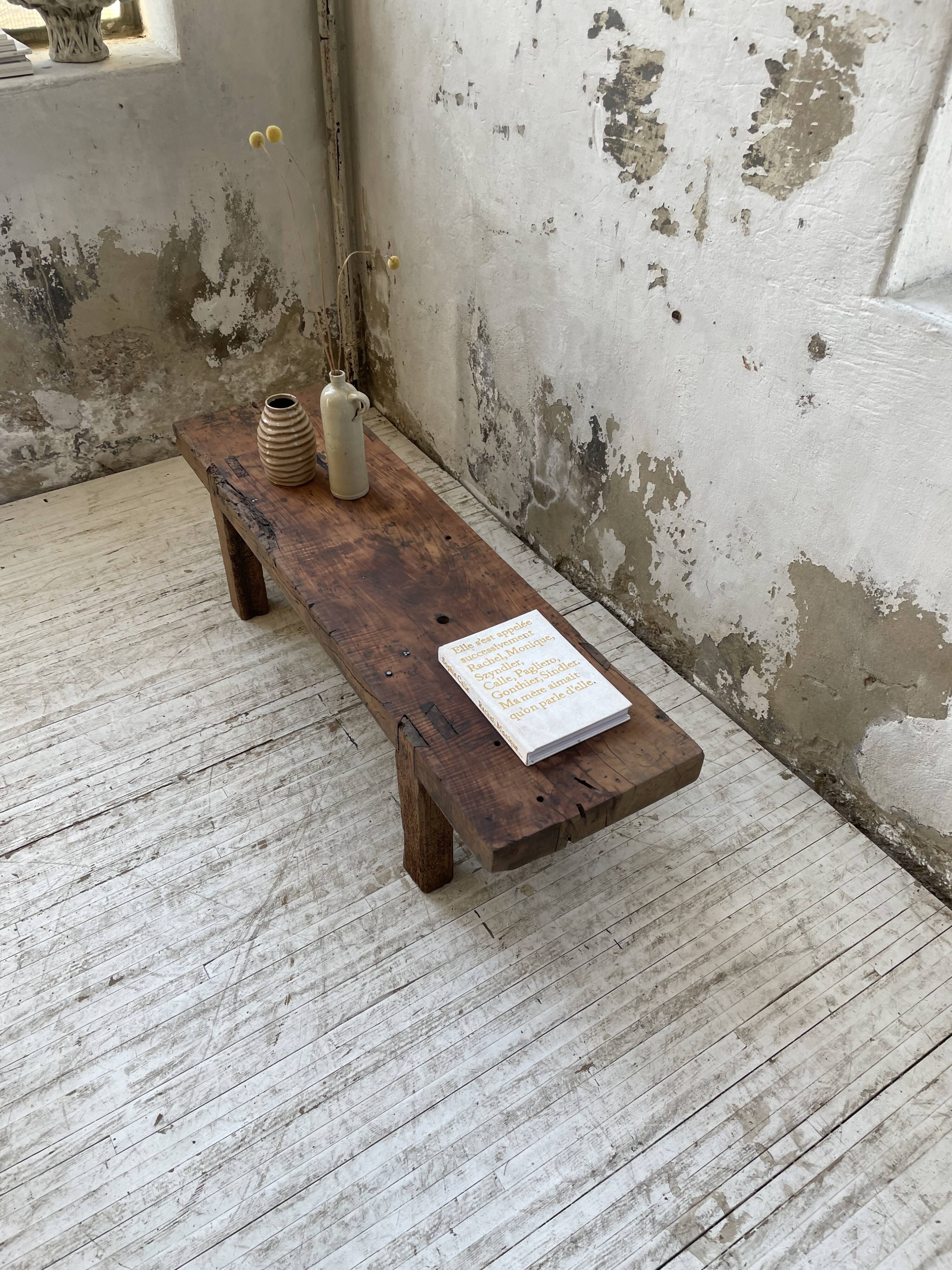 Brutalist workbench solid cherry coffee table