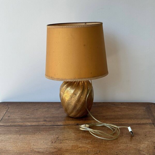 Lampe Murano Venise 1960 inclusion dorée signature à la flèche