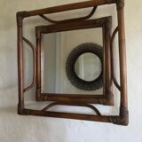 Vintage rattan mirror  41x41cm