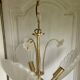 Frosted shell and gilded metal chandelier