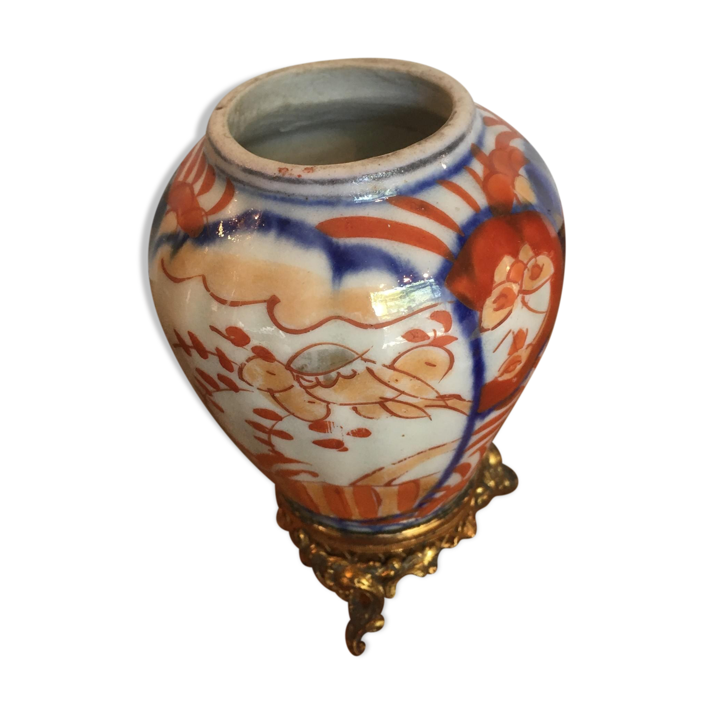 Bronze-mounted imari vase