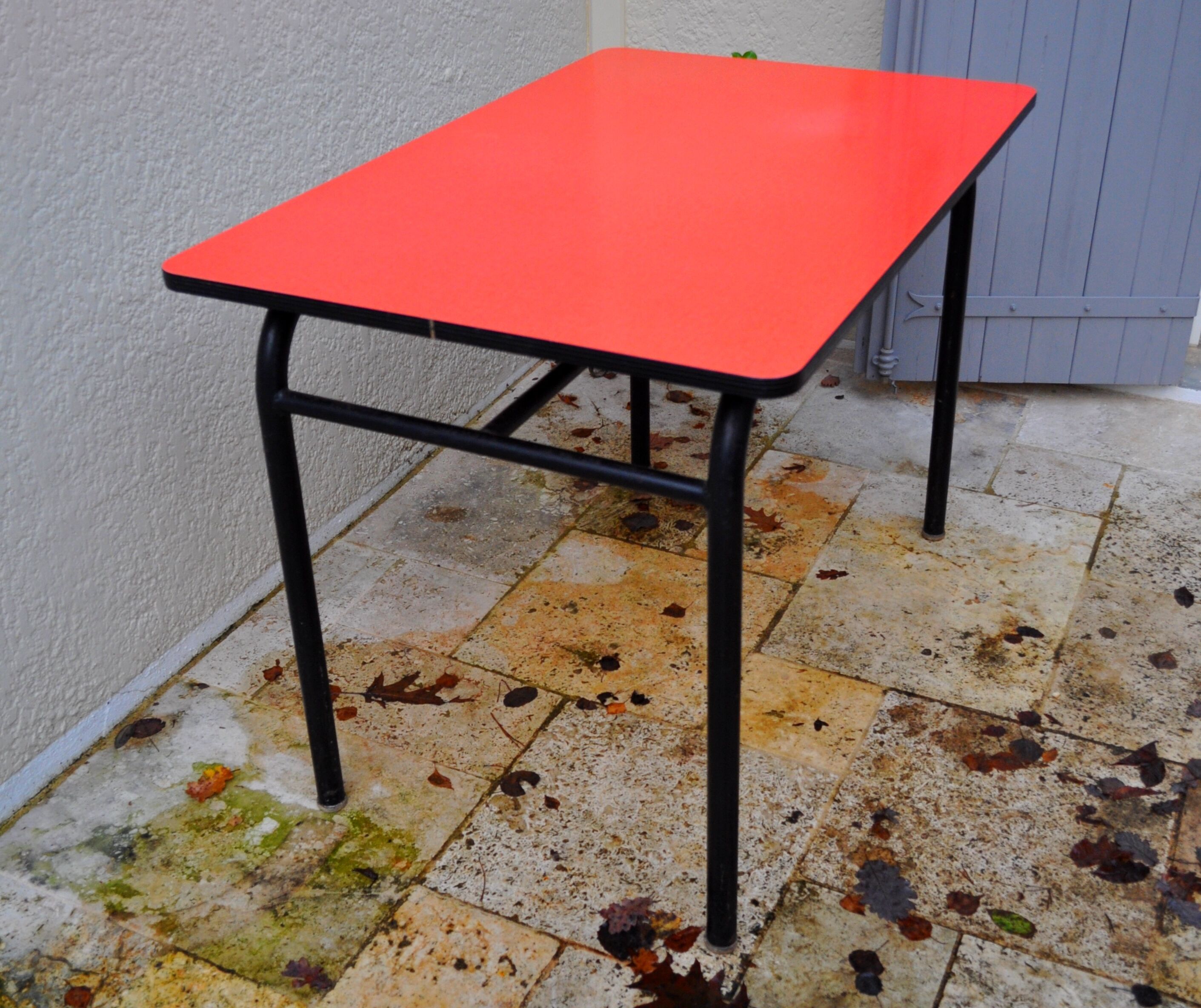 Red formica bistro table