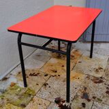 Red formica bistro table