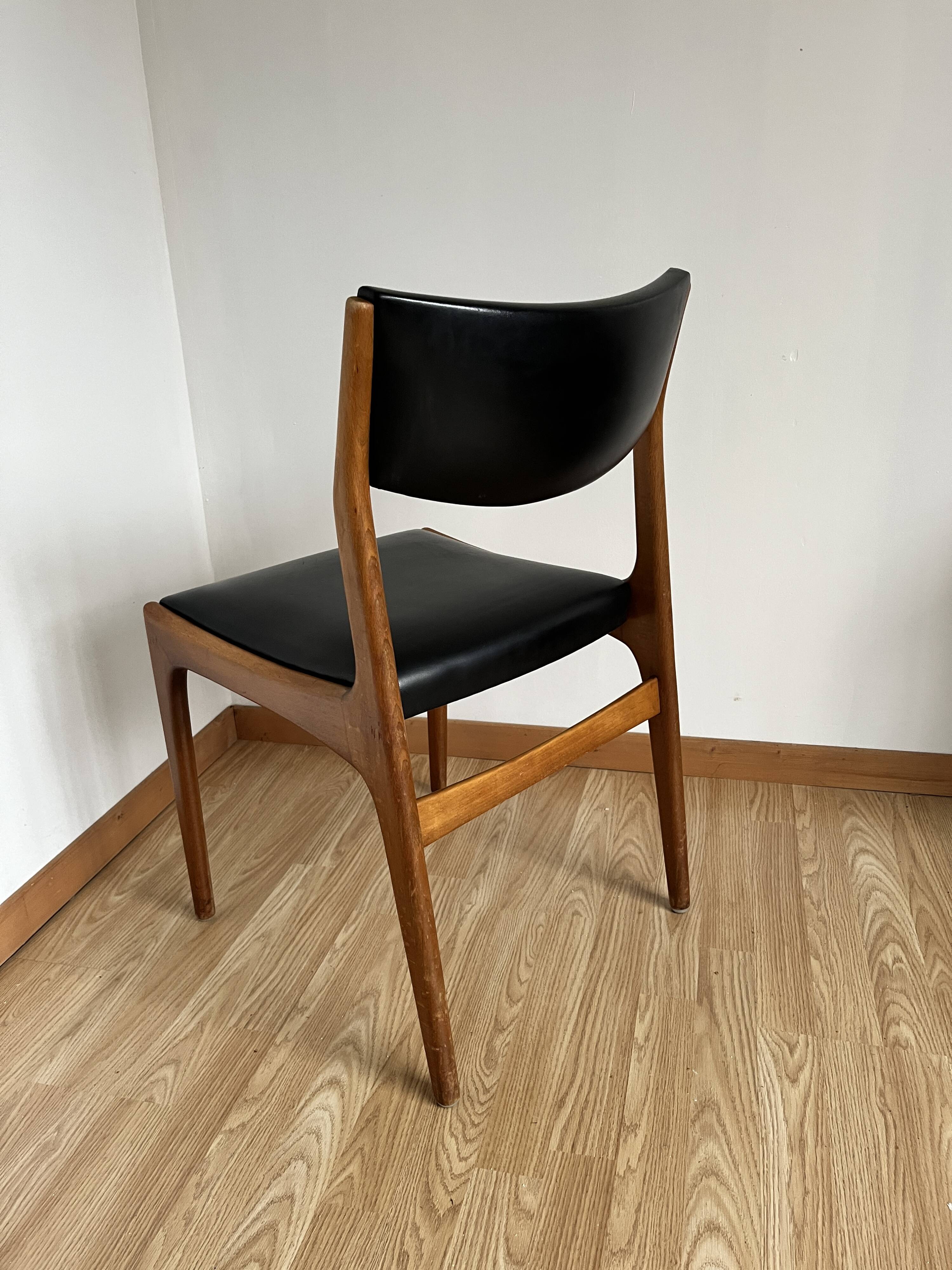 Scandinavian wooden and leatherette chair