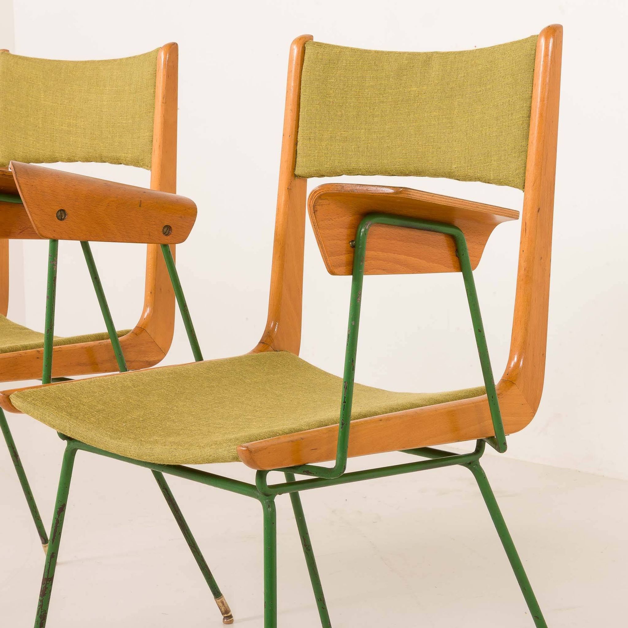 Boomerang chair attr. to Carlo De Carli, set of 2, Italy 1950s