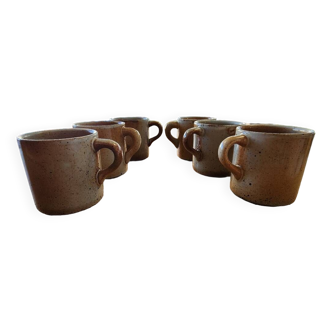 Set of 6 coffee cups in Marais sandstone - France