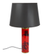 Piero Fornasetti Grande table lamp Bighe red and black mid-century, Italy, 1950s