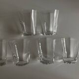 Set of 6 Lalique modernist glasses 1960 Kent crystal tumblers.