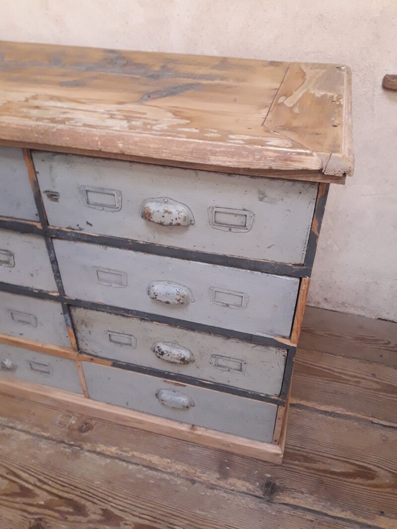 Industrial sideboard with 16 drawers