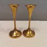 Danish designed candle holders in solid brass.