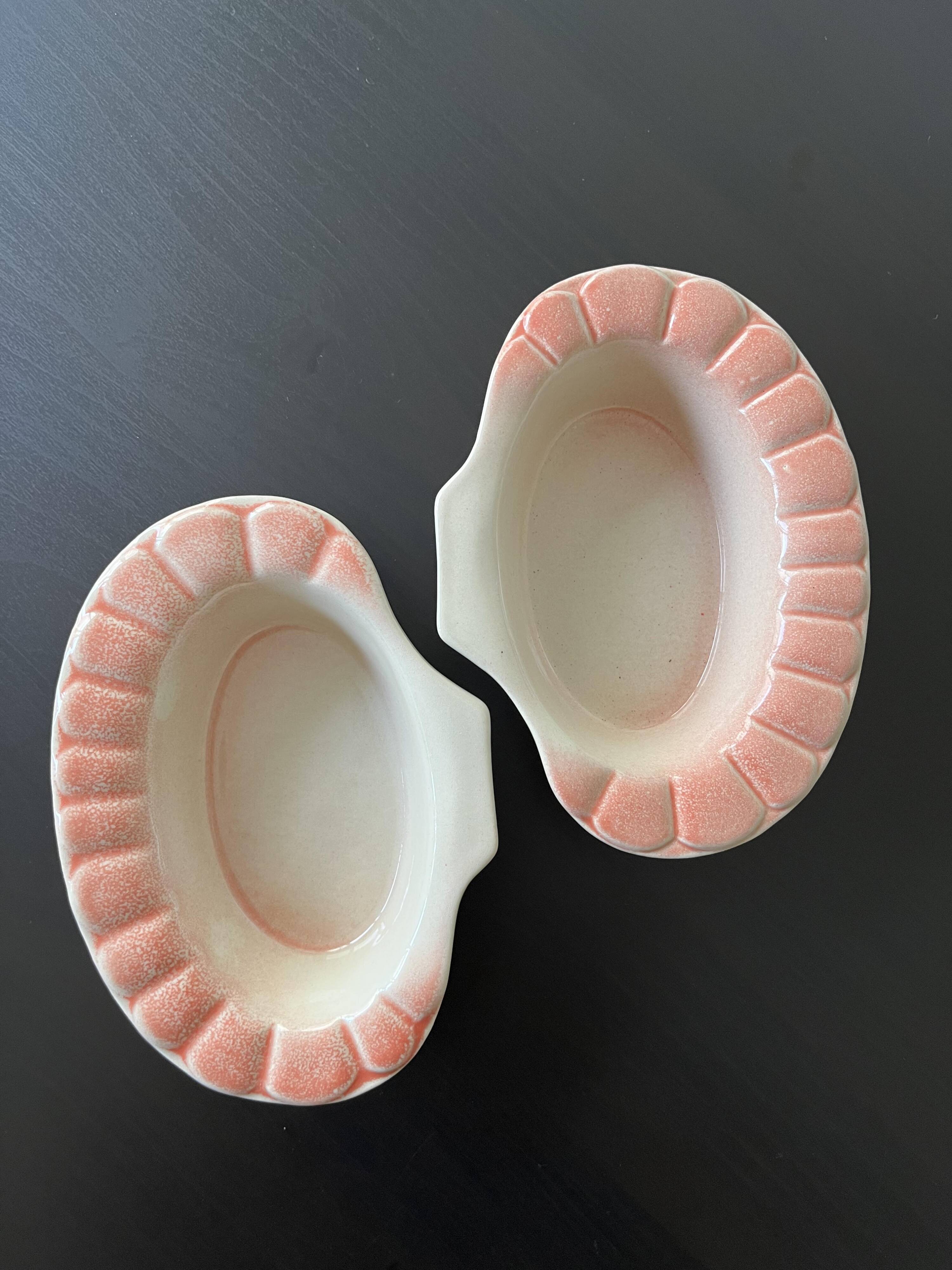 Lot de 2 ramequins Charles Amand rose orangé