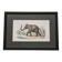 Framed vintage gravure of an Asian elephant, natural history, 19th century, 23x32 cm.