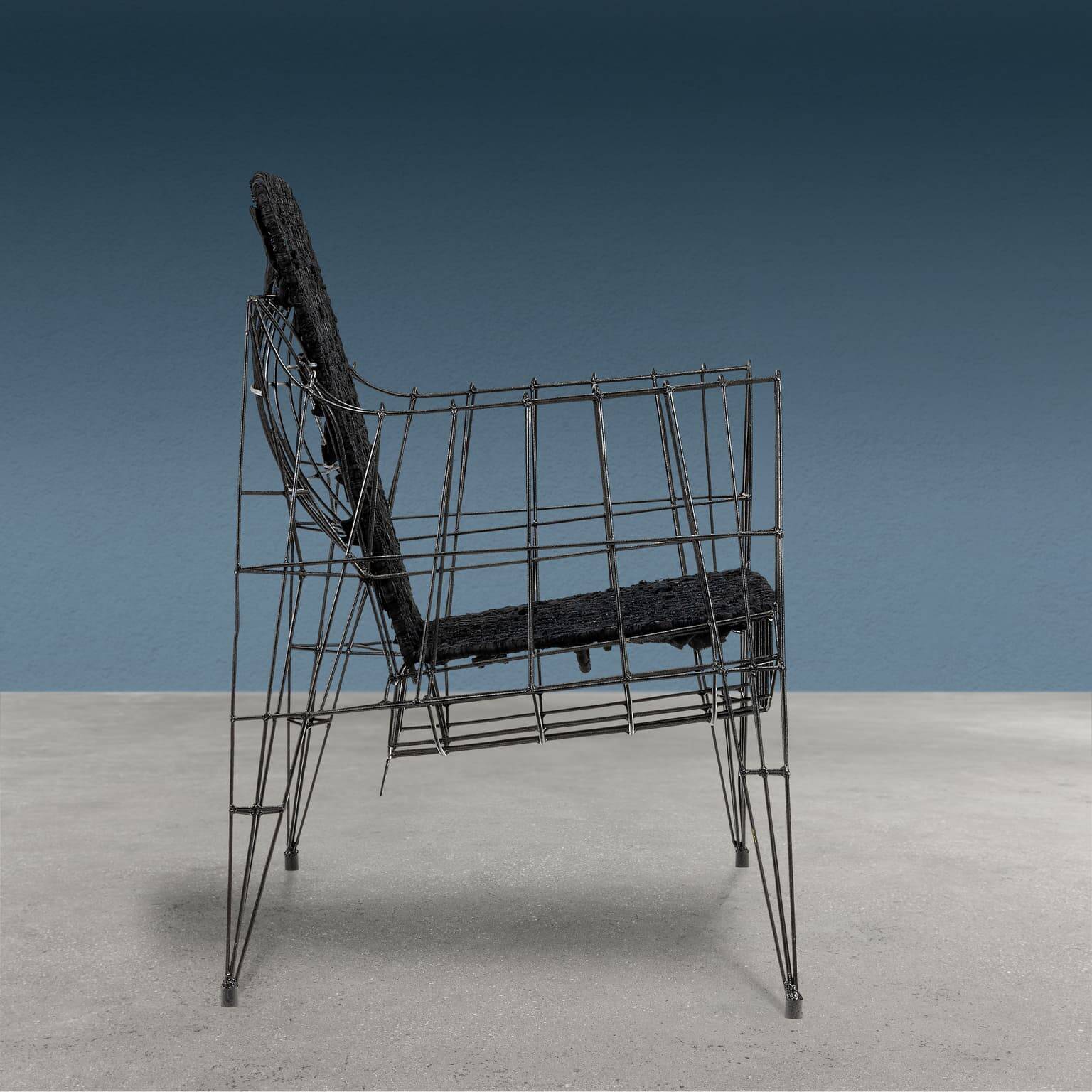 Fauteuil "Minimalisti" en fer, Anacleto Spazzapan