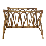 Vintage rattan magazine holder