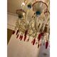 1970s Italian Chandelier Style Murano Glass Multicolors With Flowers